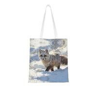 BOXILTD Fruit Party Tote Bag - Stylish Canvas Tote Bags for Women, Reusable Grocery Shopping Cloth Bag, Arctic Fox, One Size