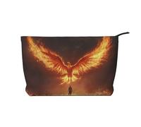 BOXILTD Graffiti on the wall Makeup Bag - Soft Travel Makeup Bag, Compact Cosmetic Case with Zipper Closure Ideal for Essentials, Golden Phoenix, One Size