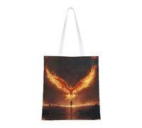 BOXILTD Grassland Rhinoceros Tote Bag - Stylish Canvas Tote Bags for Women, Reusable Grocery Shopping Cloth Bag, Golden Phoenix, One Size