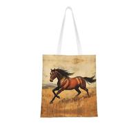 BOXILTD Land sea turtle Tote Bag - Stylish Canvas Tote Bags for Women, Reusable Grocery Shopping Cloth Bag, Running Steed, One Size