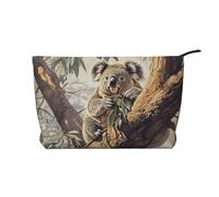 BOXILTD Leaping Wolf Makeup Bag - Soft Travel Makeup Bag, Compact Cosmetic Case with Zipper Closure Ideal for Essentials, Koala On The Tree, One Size
