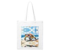 BOXILTD Marble pattern Canvas Tote Bag - Reusable and Eco-Friendly Tote Bags Suitable for Many Occasions, Land Sea Turtle, One Size
