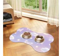 BOXILTD Moon Butterflies Dream Print Custom Bone-Shaped Pet Feeding Mat | Create A Special Feeding Space For Your Beloved Pet, Keep Your Home Floor Neat And Tidy During Mealtime