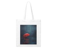 BOXILTD Natural blue color Canvas Tote Bag - Reusable and Eco-Friendly Tote Bags Suitable for Many Occasions, Red Umbrella, One Size