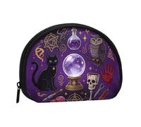 BOXILTD Occult Circle Print Halloween Shell-Shaped Coin Purse | Show Off Playful Spooky Halloween Style, Handy Compact Carry-All for Coins, Keys & Lipstick