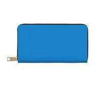 BOXILTD Ohio State Flag Leather Wallet for Men & Women - Long zipper wallet, Large Capacity Credit Card Holder Travel Purs, Natural Blue Color, One Size