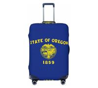 BOXILTD Oregon State Flag Travel Luggage Cover Protector - Suitcase Cover Protector Fit 18-32 Inch Luggage, Black, purple, red, Black, Medium