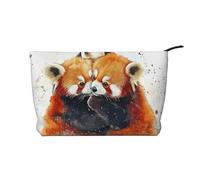BOXILTD Parrots on Trees Makeup Bag - Soft Travel Makeup Bag, Compact Cosmetic Case with Zipper Closure Ideal for Essentials, Mischievous Little Panda, One Size