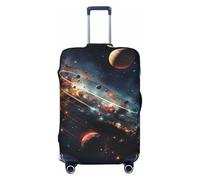 BOXILTD Planets in the sky Travel Luggage Cover Protector - Suitcase Cover Protector Fit 18-32 Inch Luggage, Black, purple, red, Black, S