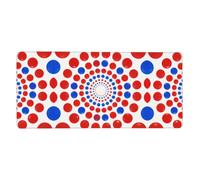 BOXILTD Red Dot Swirl Print Desk Mat, Floral Keyboard MousePad | Customizable Mousepad, Upload Your Own Photo Or Pick Floral Art Prints For Use