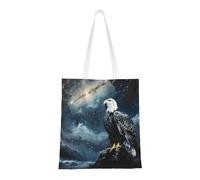 BOXILTD Resting German Shepherd Tote Bag - Stylish Canvas Tote Bags for Women, Reusable Grocery Shopping Cloth Bag, Eagle on the Peak, One Size