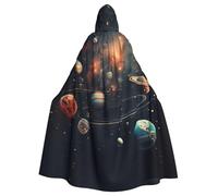 BOXILTD Rotating asteroid Hooded Cloak for Men Women - Medieval Black Cape with Hood, Halloween Costume