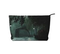 BOXILTD Rotating asteroid Makeup Bag - Soft Travel Makeup Bag, Compact Cosmetic Case with Zipper Closure Ideal for Essentials, Rain Streetlights, One Size