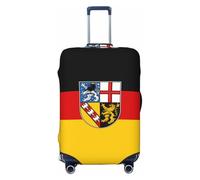 BOXILTD Saarland flags Travel Luggage Cover Protector - Suitcase Cover Protector Fit 18-32 Inch Luggage, Black, purple, red, Black, X-Large