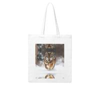 BOXILTD Smart White Egret Canvas Tote Bag - Reusable and Eco-Friendly Tote Bags Suitable for Many Occasions, Smart Wolf, One Size