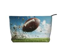 BOXILTD Smart Wolf Makeup Bag - Soft Travel Makeup Bag, Compact Cosmetic Case with Zipper Closure Ideal for Essentials, Rugby, One Size