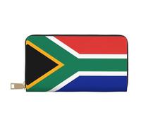 BOXILTD South Carolina Flag Leather Wallet for Men & Women - Long zipper wallet, Large Capacity Credit Card Holder Travel Purs, South Africa Flag, One Size