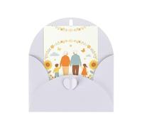 BOXILTD Sunny Clan Print Grandparents Day Greeting Cards Customizable