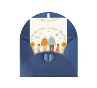 BOXILTD Sunny Clan Print Grandparents Day Greeting Cards Customizable