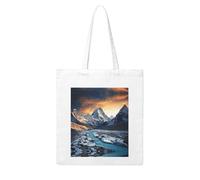 BOXILTD Swan in the water Canvas Tote Bag - Reusable and Eco-Friendly Tote Bags Suitable for Many Occasions, Spectacular Snow Mountain, One Size