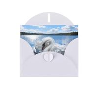 BOXILTD Swan on the water surface Greeting Cards - Christmas Cards，Birthday Cards and Thank You Cards with Envelopes for All Occasion