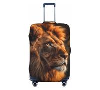 BOXILTD The Lion's Gaze Travel Luggage Cover Protector - Suitcase Cover Protector Fit 18-32 Inch Luggage, Black, purple, red, Black, S
