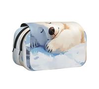 BOXILTD The polar bear is sleeping Large Pen Case Pencil Pouch Organizer - Pencil Pouch Aesthetic Pencil Box for Office Stationery Organizer