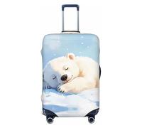 BOXILTD The polar bear is sleeping Travel Luggage Cover Protector - Suitcase Cover Protector Fit 18-32 Inch Luggage, Black, purple, red, Black, S