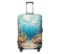 BOXILTD The underwater world Travel Luggage Cover Protector - Suitcase Cover Protector Fit 18-32 Inch Luggage, Black, purple, red, Black, M