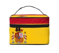 BOXILTD Thuringia flag Large Cosmetic Bag for Women - Travel Makeup Bag for Home, Gym, and Long Trips, Black, Spanish Flag, One Size