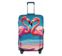 BOXILTD Two flamingos Travel Luggage Cover Protector - Suitcase Cover Protector Fit 18-32 Inch Luggage, Black, purple, red, Black, XL
