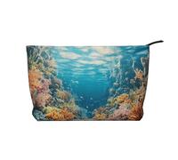 BOXILTD Two flowers Makeup Bag - Soft Travel Makeup Bag, Compact Cosmetic Case with Zipper Closure Ideal for Essentials, The Underwater World, One Size