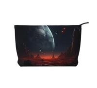 BOXILTD Two flowers Makeup Bag - Soft Travel Makeup Bag, Compact Cosmetic Case with Zipper Closure Ideal for Essentials, The Surface Of Mars, One Size