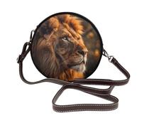 BOXILTD Two flowers Shoulder Bag - Leather Crossbody Bags with Adjustable Strap, Perfect for Work, Travel and Shopping, The Lion's Gaze, One Size