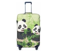 BOXILTD two pandas Travel Luggage Cover Protector - Suitcase Cover Protector Fit 18-32 Inch Luggage, Black, purple, red, Black, S