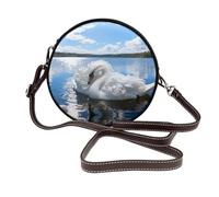 BOXILTD Uranus Shoulder Bag - Leather Crossbody Bags with Adjustable Strap, Perfect for Work, Travel and Shopping, Swan on the Water Surface, One Size