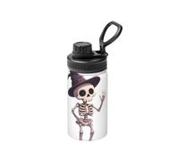 BOXILTD Witch Skull Print Halloween 12oz Insulated Water Bottle | Show Off Your Spooky Halloween Vibe, Fun Themed Bottle For Outdoor Halloween Activities