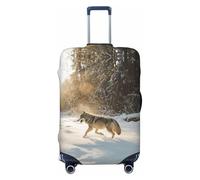 BOXILTD Wolf in the Snow Travel Luggage Cover Protector - Suitcase Cover Protector Fit 18-32 Inch Luggage, Black, purple, red, Black, S