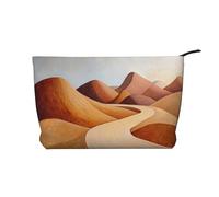 BOXILTD Yellow circle Makeup Bag - Soft Travel Makeup Bag, Compact Cosmetic Case with Zipper Closure Ideal for Essentials, Winding Road, One Size