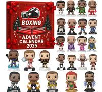 Boxing Advent Calendar 2025, 24 Days Countdown Calendar with 24 Legends and Champions, 2025 Boxing Advent Calendar, Christmas Sports Gift for Boxing Fans, Collectors (Red)