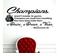 Boxing Ali Inspirational Quotes Vinyl Wall Stickers Boxing Enthusiast Men's Gym Boxing Sports Home Decoration Wall Decal,No.1 Black,93x42cm