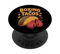 Boxing and Tacos Funny Sports Fiesta Food Lover Design PopSockets Adhesive PopGrip
