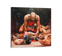 Boxing Athlete Jon Jones Arena Classic Moment Sports PosterWall Art Canvas Poster Music Albums And Movies Decorative Painting for Living Bed Room 24x24inch(60x60cm) Frame-style