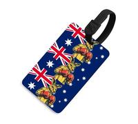 Boxing Australia Flag Funny Luggage Tag Travel Suitcase Label with Privacy Name ID for Baggage Bag Backpack