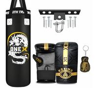 Boxing Bag 3 FT Filled Heavy Punch Bag Set, Bracket, Hook Punching for Training Fitness Water proof Bag MMA (3ft-Black-Hook)