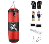 Boxing Bag Boxing Sandbag Sanda Childrens Fitness Taekwondo Thick Hanging Oxford Cloth Sandbag Adult Home Punching Bag Equipment Punch Bags(Red 100cmget 8)