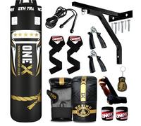 Boxing bag heavy duty punching bag Filled 5ft 4ft 3ft set, punch bag Kickboxing MMA Grappling Muay Thai Karate BJJ best punch bags equipment for Indoor or Outdoor boxing Training (BLACK, 4FT)