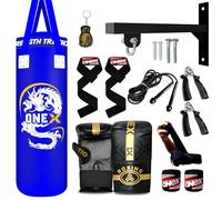 Boxing bag heavy duty punching bag Filled 5ft 4ft 3ft set, punch bag Kickboxing MMA Grappling Muay Thai Karate BJJ best punch bags equipment for Indoor or Outdoor boxing Training (BLUE, 3FT)