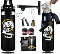 Boxing bag punching bag Unfilled 3ft, set, punch bag Kickboxing MMA Grappling Muay Thai Karate BJJ best punch bags equipment for Indoor or Outdoor boxing Training (3FT)