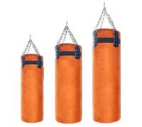 Boxing Bag Thickened Leather Sandbag Suede Punching Bag Kicking Muay Thai Train Boxing Sand Bags Punch Bags(80cm)